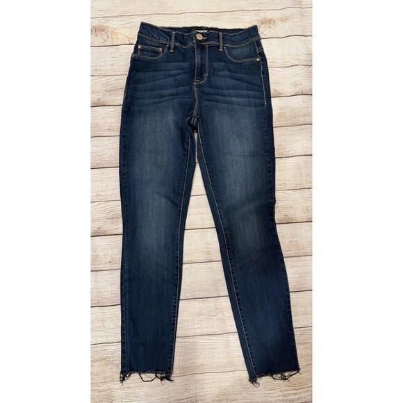 Jordache Denim - Jordache Super Skinny Jeans Women's Blue Denim Raw Hem Zip Fly Size 6